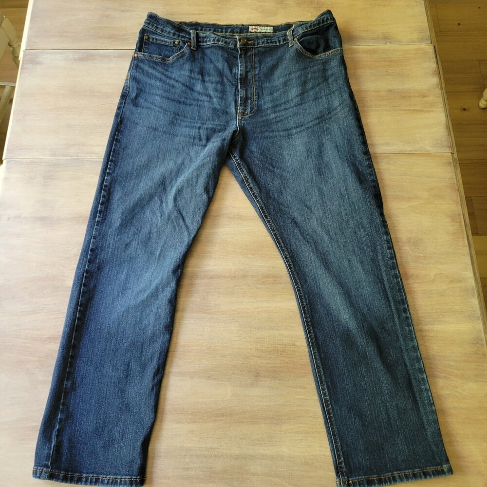 Wrangler Men Denim Blue Jeans Size 36 Straight Leg regular Fit medium Wash 36x30